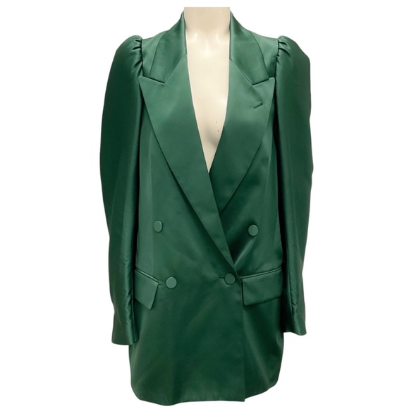 DRIES VAN NOTEN EMERALD BLINKY OVERSIZE SILK BLAZER JACKET - Picture 1 of 6